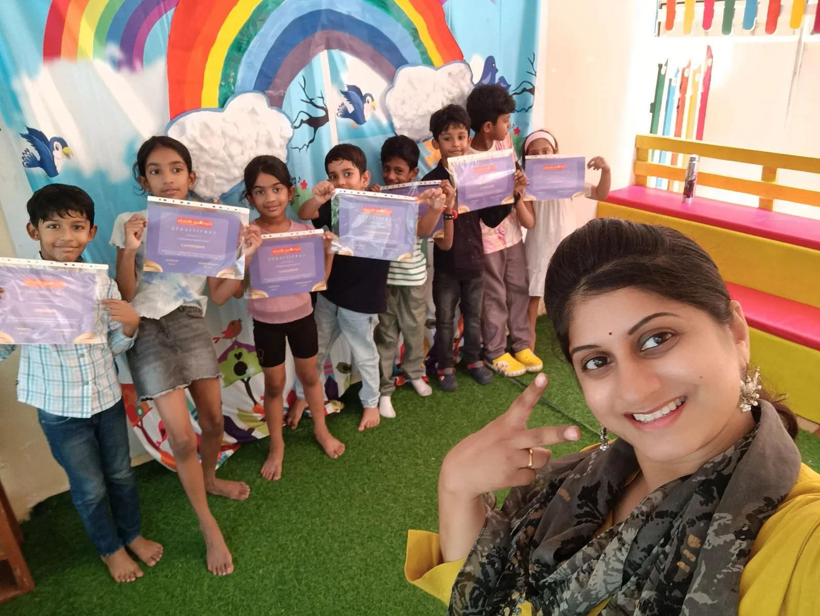 Kids solving Rubik's cube